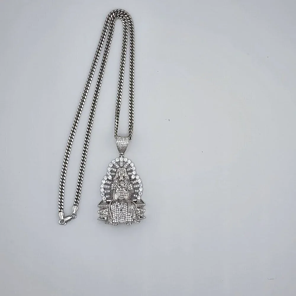 Brand New Sterling Silver 925 Jesus Christ Necklace